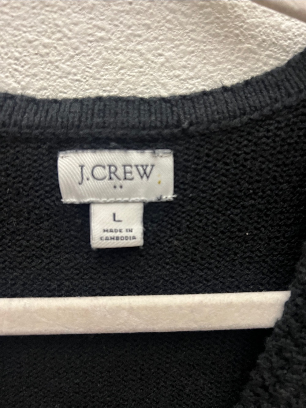 J. Crew Black Knit Vest with Gold Buttons - Picture 2 of 3